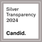 A silver double-border lines a white certificate with the words "Silver Transparency 2024 Candid."